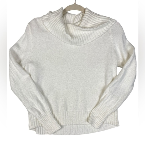 Rachel Zoe turtleneck cream sweater super soft Medium minimalist chic city - Picture 1 of 9